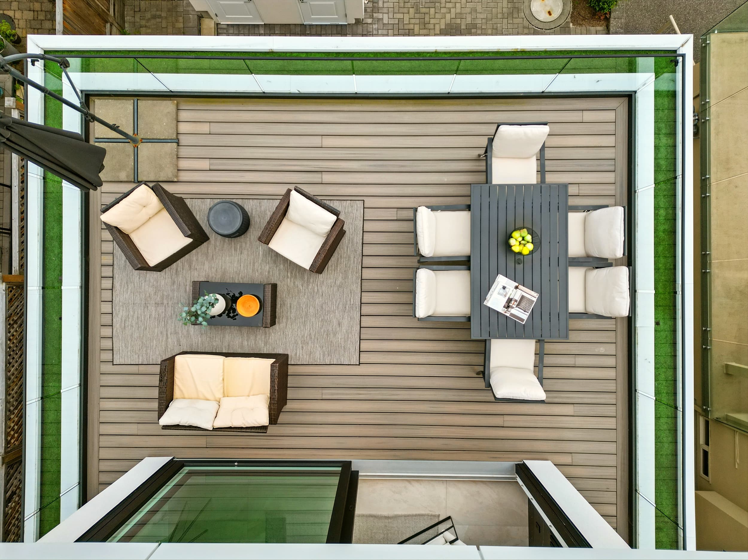 Duchess House — rooftop deck lounge, overhead view