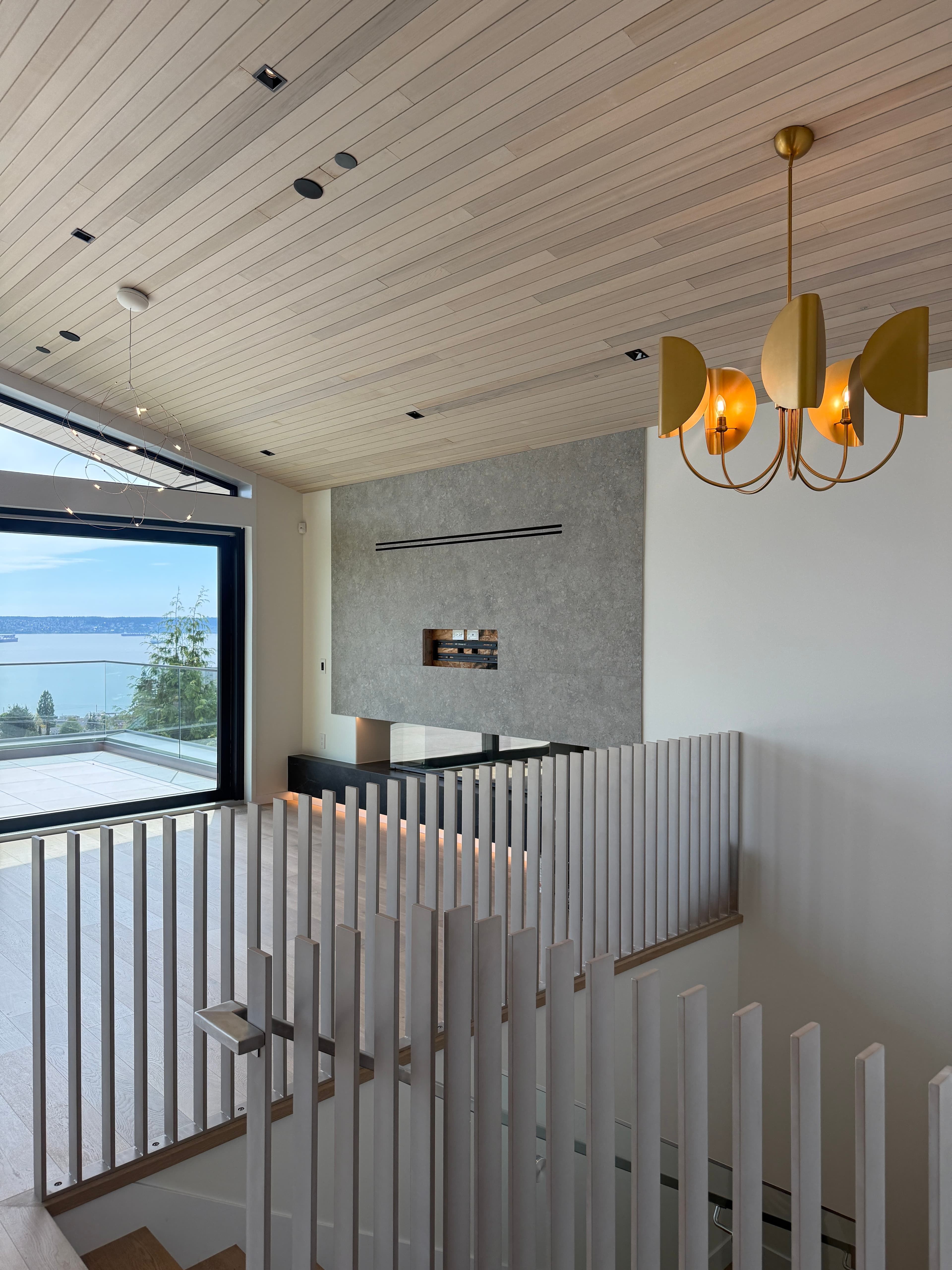 Nelson House 3 — double-height entry with floating stair